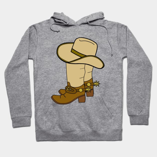 WILD West Cowboy Boots Cowboy Hat Hoodie by SartorisArt1